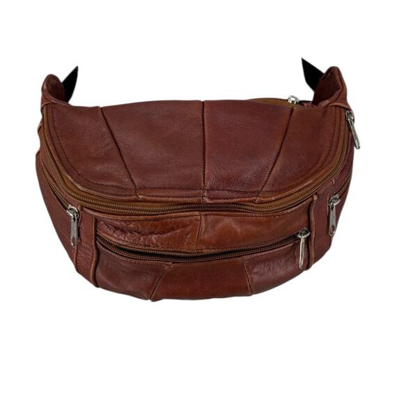 Vintage Leather Waist Pack Sling Brown Woodstock Travel Boho Hippie - Picture 10 of 16